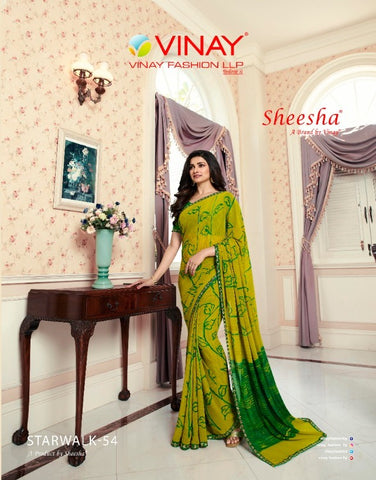 VINAY SHEESHA STARWALK VOL 54 DESIGNER PARTYWEAR GEORGETTE SAREES