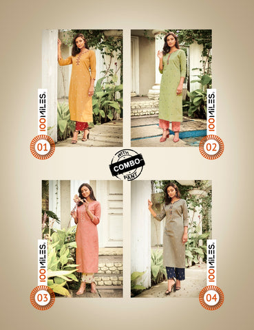 100 Miles Launched Unique Cotton Casual Wear Kurtis Collection