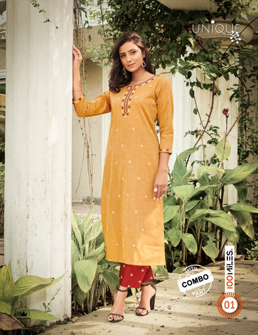100 Miles Launched Unique Cotton Casual Wear Kurtis Collection