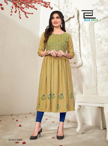 Blue Hills Launched Trend Vol 3 Heavy Rayon Stylish Designer Kurtis Collection