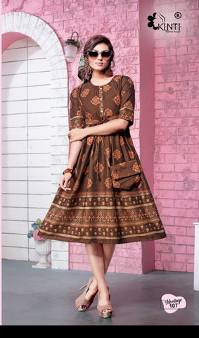 Kinti Presents Heritage Rayon Two Tone Fancy Designer Kurtis Collection