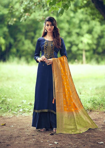 Hansa Presents Saanj Dola Silk Fancy Work Fancy Designer Salwar Kameez