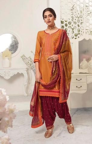 Kessi Fabric Launched Satrangi By Patiyala Jam Silk Embroidery Work Fancy Designer Salwar Suits