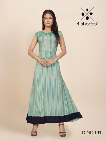 4 Shades Presents Maggie Rayon Gold Printed Fancy Designer Kurtis