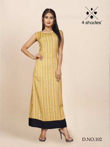 4 Shades Presents Maggie Rayon Gold Printed Fancy Designer Kurtis