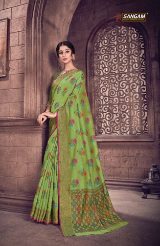 Sangam Prints Launched Sundari Cotton Handloom Silk Fancy Designer Sarees