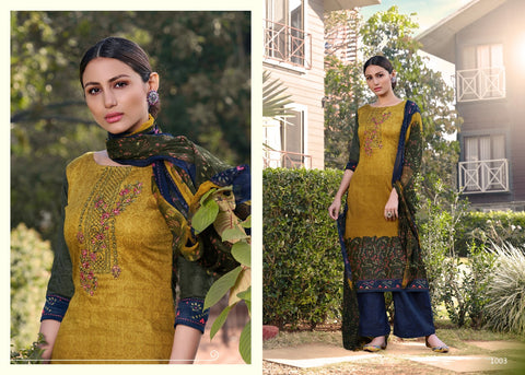 7 Clouds Presents Morpankh Jam Print Embroidery Work Fancy Designer Salwar Kameez
