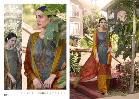 7 Clouds Presents Morpankh Jam Print Embroidery Work Fancy Designer Salwar Kameez