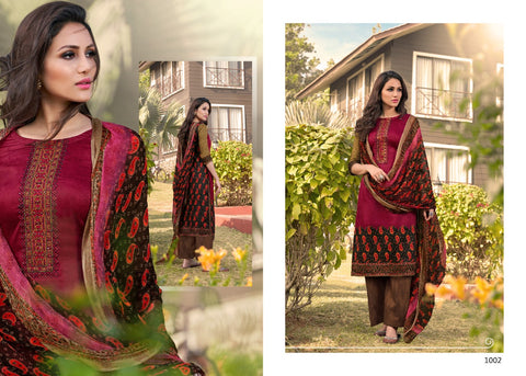 7 Clouds Presents Morpankh Jam Print Embroidery Work Fancy Designer Salwar Kameez
