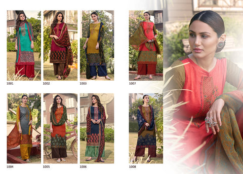 7 Clouds Presents Morpankh Jam Print Embroidery Work Fancy Designer Salwar Kameez