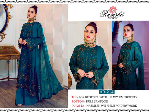 Ramsha R-214 Geogette Pakistani Designer Salwar Kameez