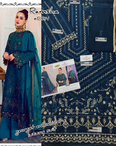 Ramsha R-214 Geogette Pakistani Designer Salwar Kameez