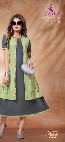 Mayra Launched Frooty Rayon Slub Stylish Designer Kurtis Collection