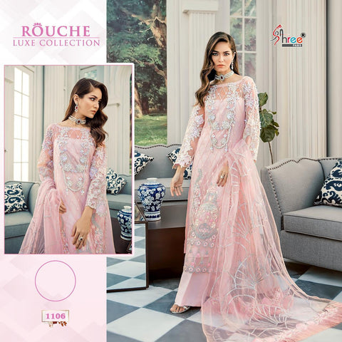 Shree Fabs Rouche 1106 Pakistani Pink Colour Design Salwar Suits