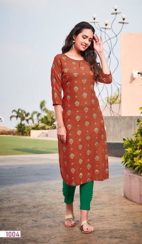 Baanvi R Studio Launched Aisha Vol 1 Rayon Stylish Designer Kurtis Collection