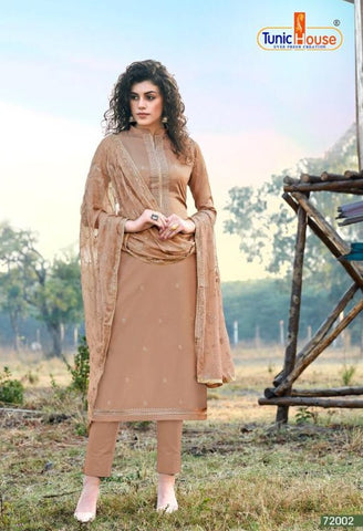 Tunic House Presents Harleen Tussar Silk Embroidery Work Fancy Designer Salwar Suits
