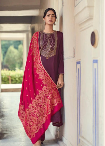 Varsha Launched Kalpi Tusser Silk Embroidery Work Fancy Designer Salwar Suits