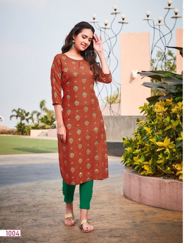 R Studio Banaavi Presents Aisha Vol 1 Rayon Fancy Designer Kurtis Collection