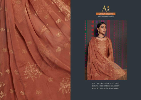 Aaa Design Studio Launched Satin Cotton Casual Wear Salwar Suits