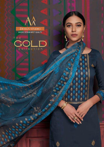 Aaa Design Studio Launched Satin Cotton Casual Wear Salwar Suits