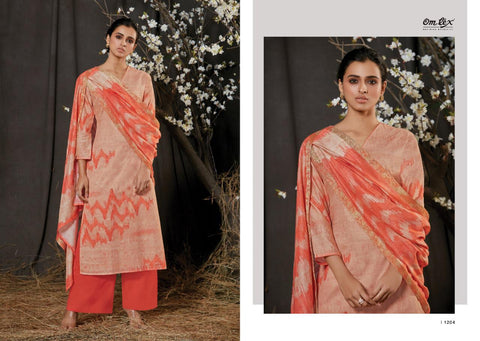 OMTEX AASA LAWN COTTON DIGITAL PRINT DRESS MATERIAL WITH HANDWORK