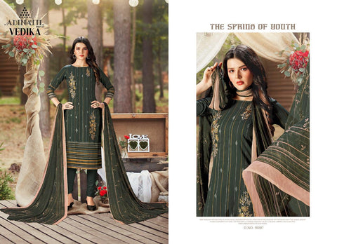Adinath Prints Presents Vedika Pashmina Printed Embroidery Work Fancy Designer Salwar Kameez