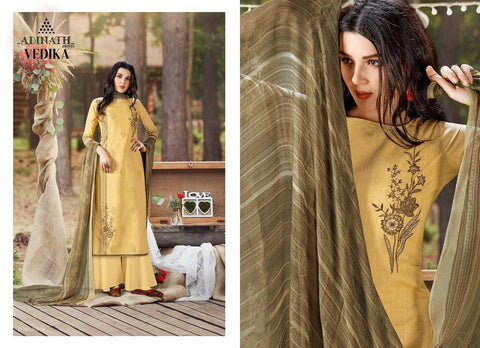Adinath Prints Presents Vedika Pashmina Printed Embroidery Work Fancy Designer Salwar Kameez