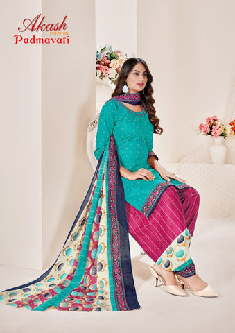 Akash Creation Padamavati Cotton Fabric Fancy Designer Printed Salwar Suit