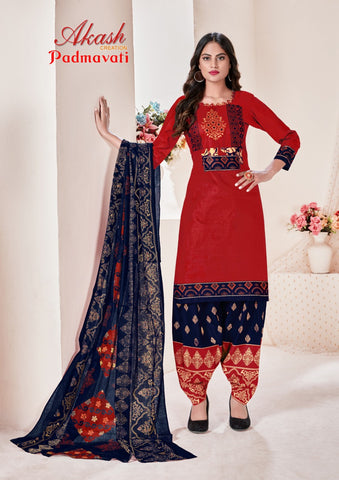 Akash Creation Padamavati Vol 10 Cotton Fabric Fancy Print Salwar Suit
