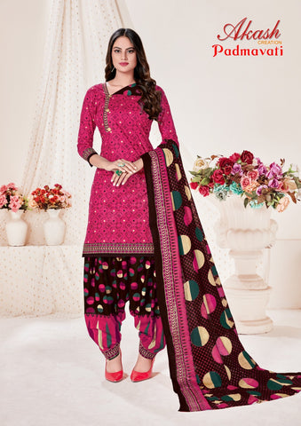 Akash Creation Padamavati Cotton Fabric Fancy Designer Printed Salwar Suit