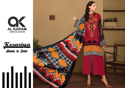AL KARAM PRESENTS KESARIYA LAWN COLLECTION SUITS COLLECTION