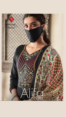 Tanisihk Fashion Present Alifa Vol 2 Embroidery Work Salwar Kameez Collection