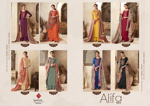 Tanisihk Fashion Present Alifa Vol 2 Embroidery Work Salwar Kameez Collection