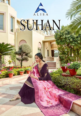 ALISA SUHANA VOL 4 SATIN GEORGETTE HEAVY WORK SUIT COLLECTION