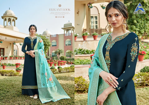 ALISA SUHANA VOL 4 SATIN GEORGETTE HEAVY WORK SUIT COLLECTION