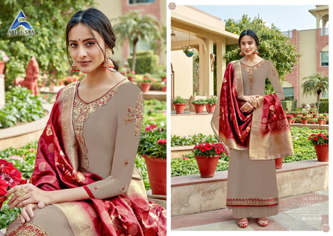 ALISA SUHANA VOL 4 SATIN GEORGETTE HEAVY WORK SUIT COLLECTION