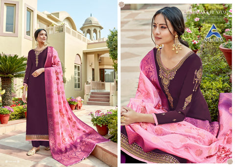 ALISA SUHANA VOL 4 SATIN GEORGETTE HEAVY WORK SUIT COLLECTION