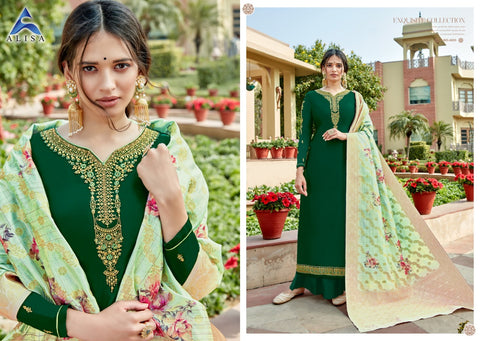 ALISA SUHANA VOL 4 SATIN GEORGETTE HEAVY WORK SUIT COLLECTION