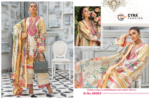 Cyra Fashion Alizah Vol 4 Jam Cotton Embroidery Work Pakistani Suits