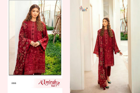 Shree Fabs Al Mirah Vol 7 Cotton Embroidery Work Pakistani Suits