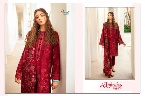 Shree Fabs Al Mirah Vol 7 Cotton Embroidery Work Pakistani Suits