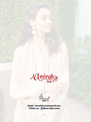Shree Fabs Al Mirah Vol 7 Cotton Embroidery Work Pakistani Suits