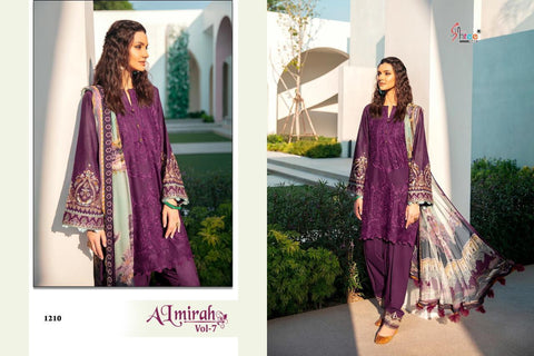 Shree Fabs Al Mirah Vol 7 Cotton Embroidery Work Pakistani Suits