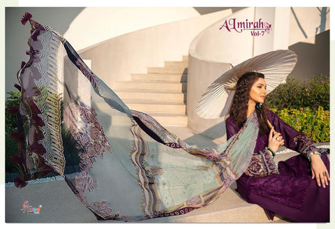 Shree Fabs Al Mirah Vol 7 Cotton Embroidery Work Pakistani Suits
