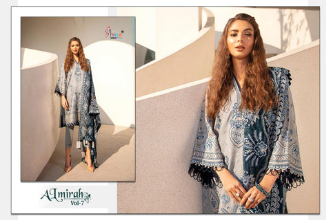 Shree Fabs Al Mirah Vol 7 Cotton Embroidery Work Pakistani Suits