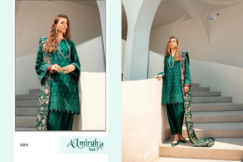 Shree Fabs Al Mirah Vol 7 Cotton Embroidery Work Pakistani Suits