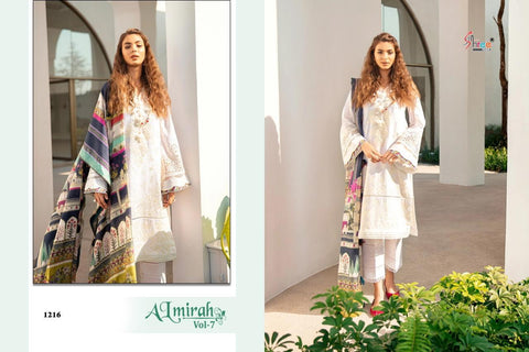 Shree Fabs Al Mirah Vol 7 Cotton Embroidery Work Pakistani Suits