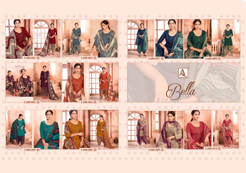 Alok Suit Launched Bella Pashmina Printed Embroidery Work Fancy Designer Salwar Kameez