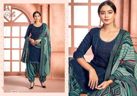 Alok Suit Launched Bella Pashmina Printed Embroidery Work Fancy Designer Salwar Kameez