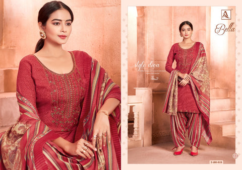 Alok Suit Launched Bella Pashmina Printed Embroidery Work Fancy Designer Salwar Kameez